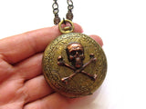 Skull And Crossbones Locket Necklace