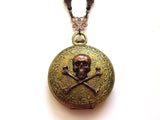 Skull And Crossbones Locket Necklace