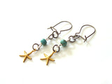 Aquamarine Starfish Earrings