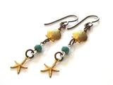Starfish And Seashell Earrings