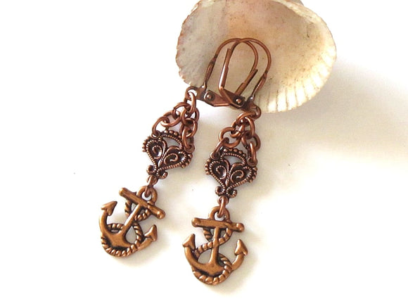 anchor nautical earrings