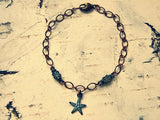 blue copper starfish anklet