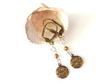 sand dollar earrings brass gold and silver