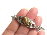 silver gold whale cuff bracelet