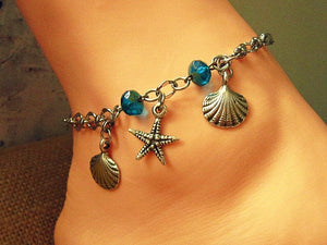silver starfish ankle bracelet